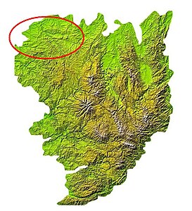 Location of the Monts de la Marche in the Massif Central