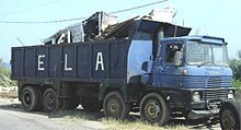 Scammell Routeman 8x4 tipper with Michelotti-designed GRP cab MHV Scammell Truck 01.jpg