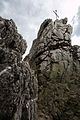 Deutsch: Gipfelkreuz auf einem Quarzitturm der Oberhauser Felsen oder Kirner Dolomiten bei Kirn im Hunsrück, Naturpark Soonwald-Nahe