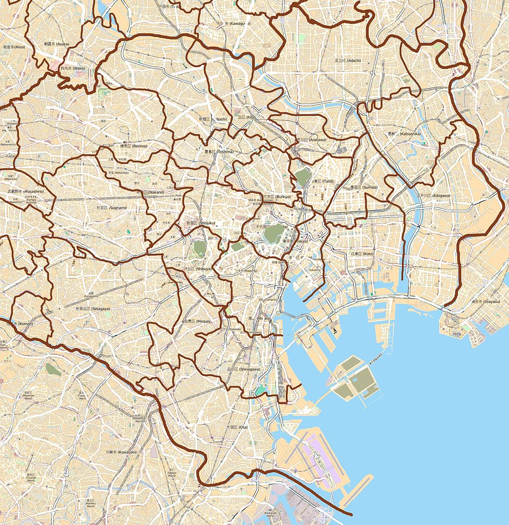 File Map Tokyo Special Wards Jpg Wikimedia Commons