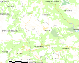Mapa obce Campuac