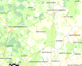 Mapa obce Méry-ès-Bois