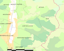 Mapa obce Juzet-de-Luchon