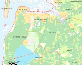 Mapa obce Gujan-Mestras