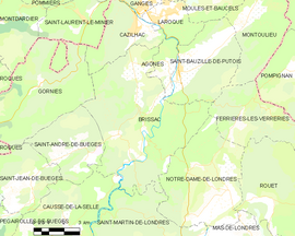 Mapa obce Brissac