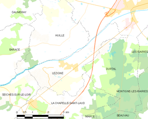 Poziția localității Lézigné