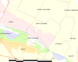 Mapa obce Saint-Léonard