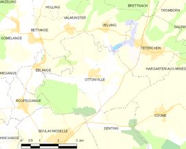 Mapa obce Ottonville