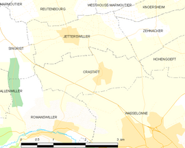 Mapa obce Crastatt