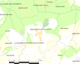 Mapa obce Mailleroncourt-Charette