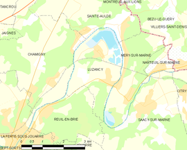 Mapa obce Luzancy