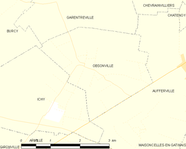 Mapa obce Obsonville