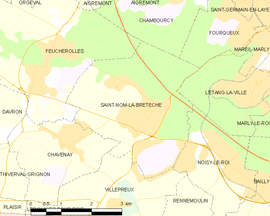 Mapa obce Saint-Nom-la-Bretèche