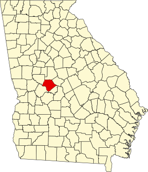 Karte von Georgia mit Hervorhebung von Crawford County