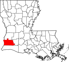 Map of Louisiana highlighting Calcasieu Parish.svg