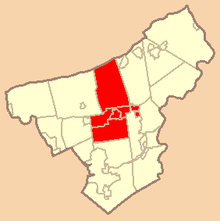 Map of Northampton County, Pennsylvania with Nazareth Area School District Highlighted.png
