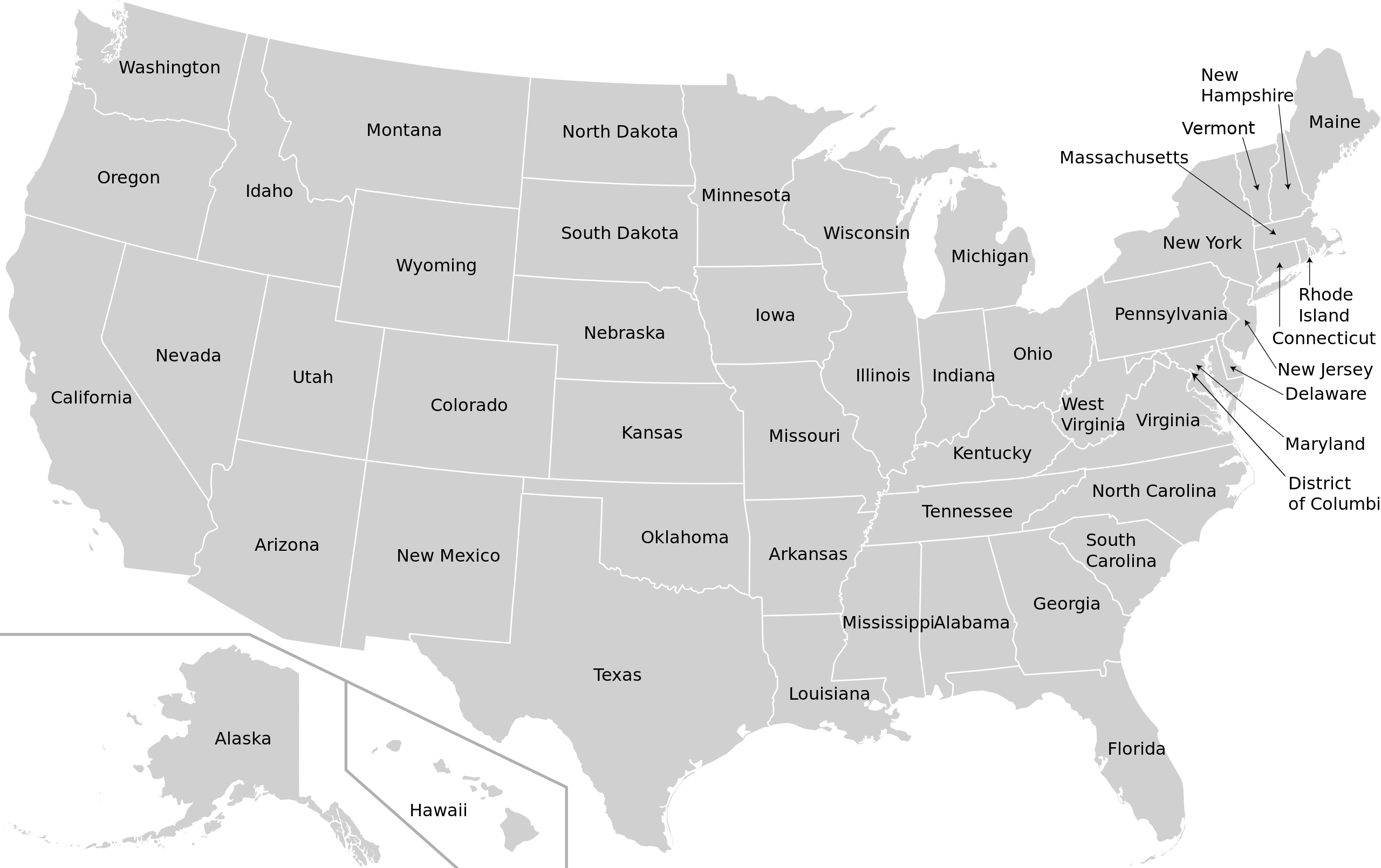 File:Map of USA States with white.svg - Wikimedia Commons