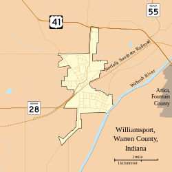 Map of Williamsport Map of Williamsport, Indiana.svg