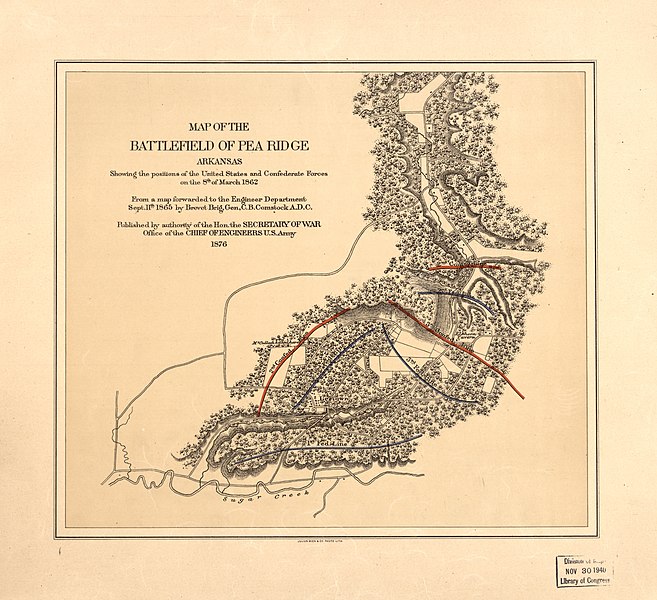 File:Map of the battlefield of Pea Ridge, Arkansas, showing the positions of the United States and Confederate forces on the 8th of March 1862 LOC 2008628284.jpg