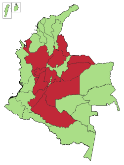 Mapa de Colombia (resultados plebiscito acuerdo de paz 2016 por departamentos).svg