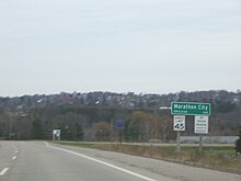 Overview and sign MarathonCityWisconsinDOTSign.jpg