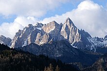 Croda Bianca, Cresta degli Invalidi e Cimon da Pieve di Cadore