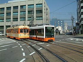 Imagen ilustrativa del tramo del tranvía de Matsuyama