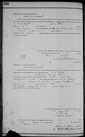 Mary Agnes Christina Mesmer & Griffith Jenkins Griffith marriage record, 1887