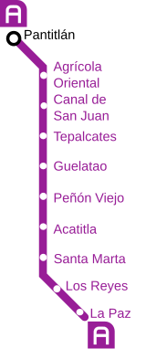 Linia de metrou Mexico City A.svg