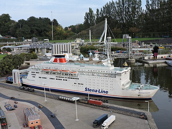 A miniature model of the Stena Line ferry on display at Madurodam miniature park, the Netherlands.