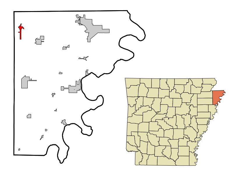 File:Mississippi County Arkansas Incorporated and Unincorporated areas Leachville Highlighted.svg