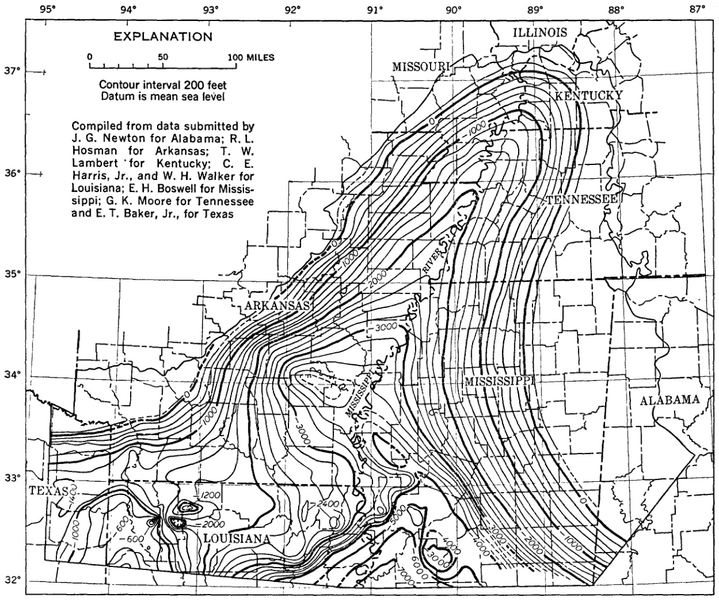 File:Mississippi Embayment Top Cretaceous Contour Map.png