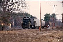 Guilford switcher on the M&L in Salem, New Hampshire, c. 1993 Mlsalem1.jpg