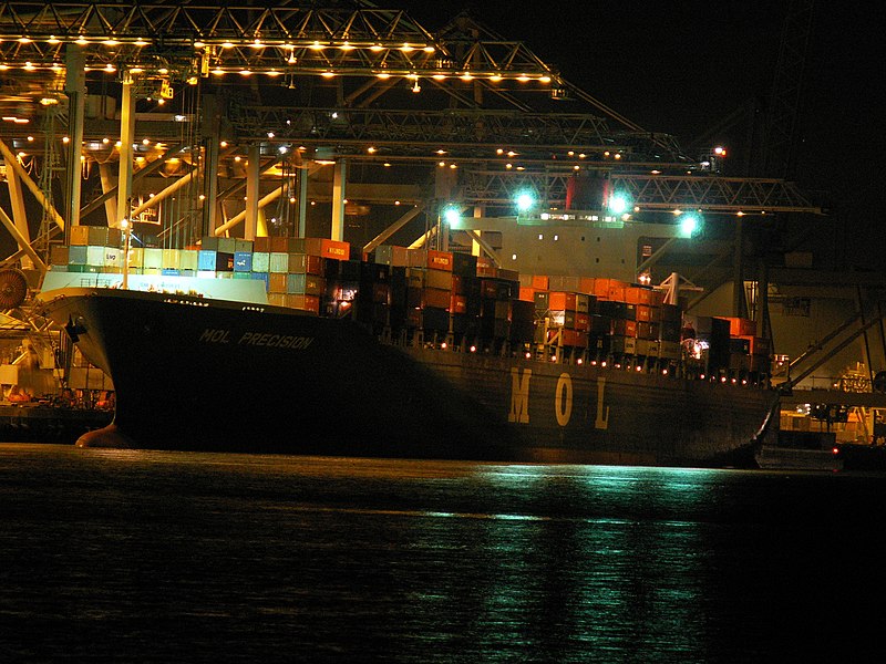File:Mol Precision at night, at the Amazone harbour, Port of Rotterdam, Holland 29-Jan-2006.jpg