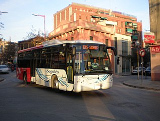 Català: Mollet del Vallès: un autobús de l'empresa Sagalés cap a Barcelona, pasan per els cuatre cantons. Español: Mollet del Vallès: un autobús de la empresa Sagalés hacia Barcelona pasando por els cuatre cantons