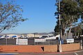 Corner of entrance to Montgomery Field, San Diego, CA.