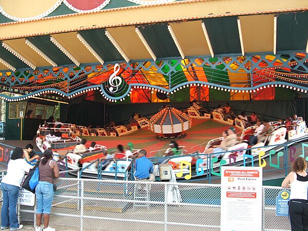 A Music Express in operation at Six Flags Great Adventure