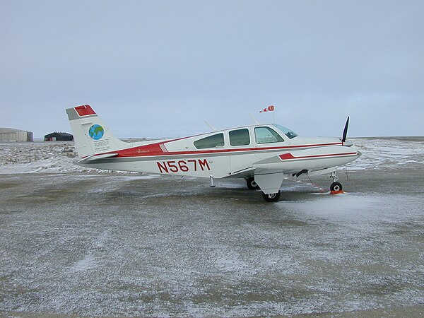 BE33 (N567M) at Cambridge Bay Airport Nunavut, Canada