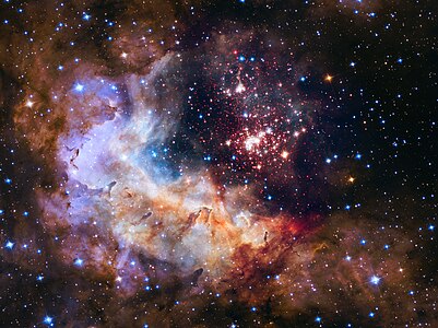 NASA Unveils Celestial Fireworks as Official Hubble 25th Anniversary Image