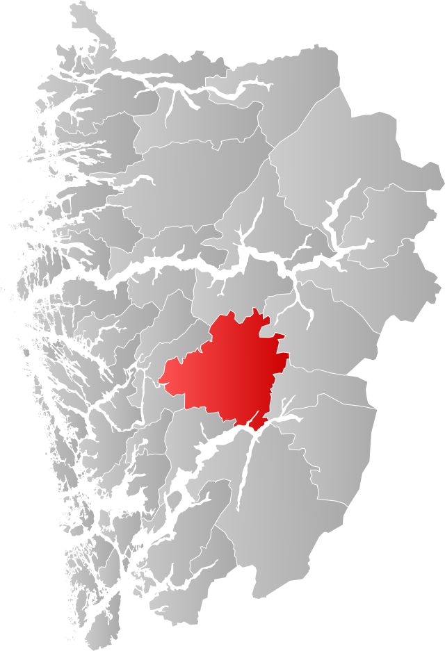 ヴェストラン県におけるヴォスの位置の位置図