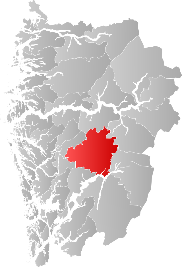 Lage der Kommune in der Provinz Vestland