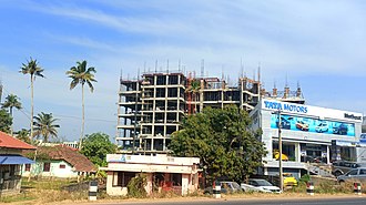 Cancer Care Centre, as part of N.S Mediland project, under construction at Palathara in Kollam Bypass area NS Mediland comes-up at Palathara in Kollam, Feb 2020.jpg