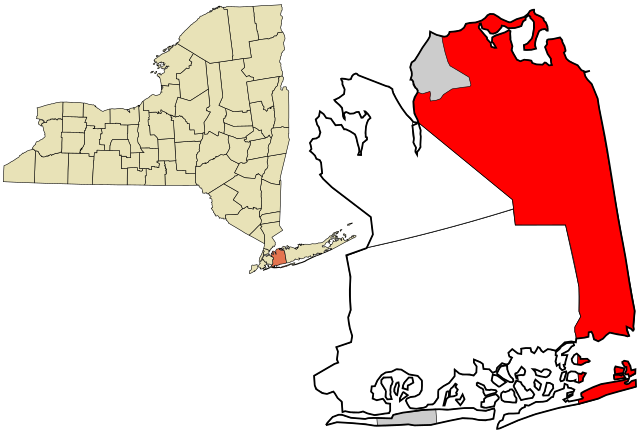 Localização no condado de Nassau e no estado de Nova Iorque