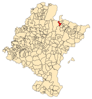 Localização do município de Burguete em Navarra