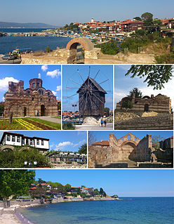 Nesebar is an ancient city and one of the major seaside resorts on the Bulgarian Black Sea Coast, located in Burgas Province. It is the administrative centre of the homonymous Nesebar Municipality. Often referred to as the 
