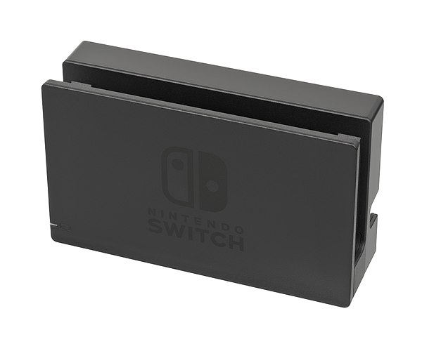 Front of the dock. The Switch console is inserted from the top.