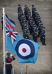 The ensign at RAF Honington No1 Squadron RAF Regiment on Parade MOD 45155860.jpg