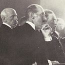 Polarhelten og diplomaten Fridtjof Nansen, kong Haakon og kronprins Olav 1922