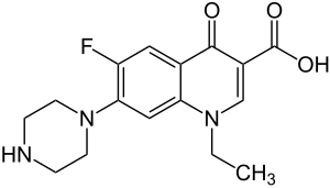 Estrutura química de Norfloxacino