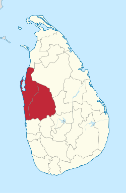 Provincia Nord-Occidentale (Sri Lanka) - Localizzazione